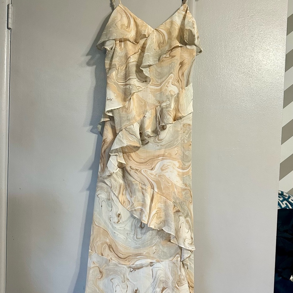 Blu Pepper Marble Ruffle Dress